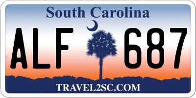 SC license plate ALF687