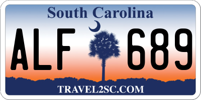 SC license plate ALF689