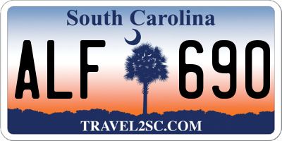SC license plate ALF690