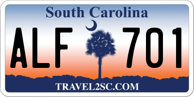 SC license plate ALF701