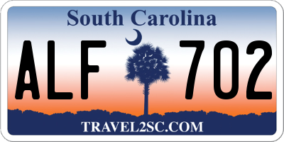 SC license plate ALF702