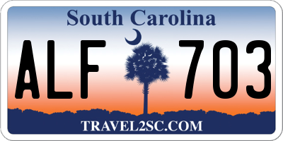 SC license plate ALF703