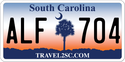SC license plate ALF704