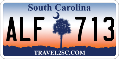 SC license plate ALF713
