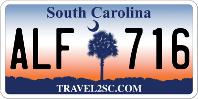 SC license plate ALF716