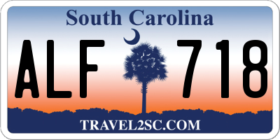 SC license plate ALF718