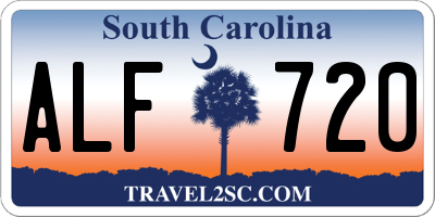 SC license plate ALF720