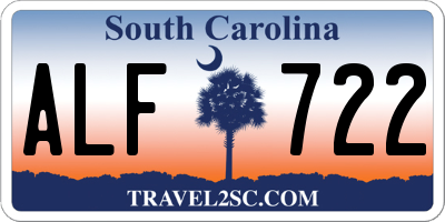 SC license plate ALF722
