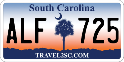 SC license plate ALF725
