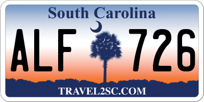 SC license plate ALF726