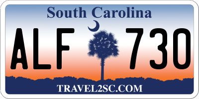 SC license plate ALF730