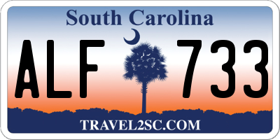 SC license plate ALF733