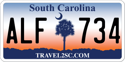 SC license plate ALF734