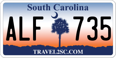 SC license plate ALF735