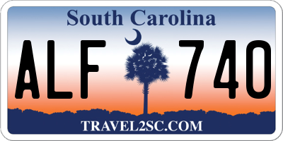 SC license plate ALF740