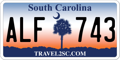 SC license plate ALF743