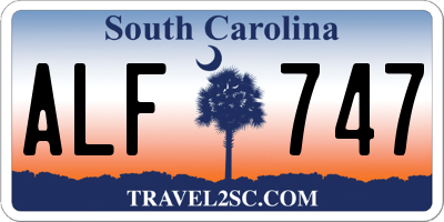 SC license plate ALF747