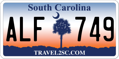 SC license plate ALF749