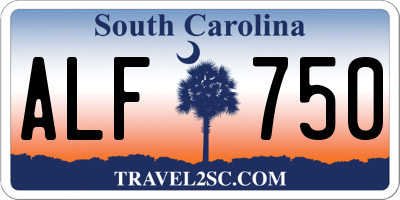 SC license plate ALF750