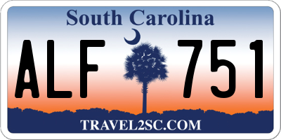SC license plate ALF751