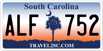 SC license plate ALF752