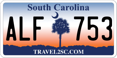 SC license plate ALF753