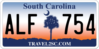 SC license plate ALF754