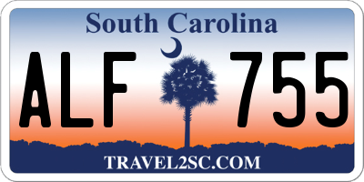 SC license plate ALF755