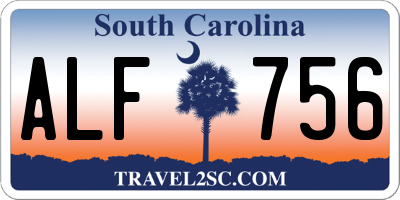 SC license plate ALF756