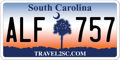 SC license plate ALF757
