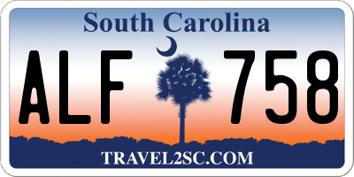 SC license plate ALF758