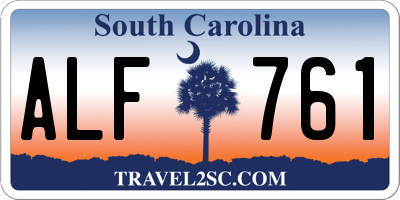 SC license plate ALF761