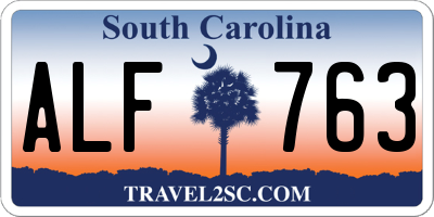 SC license plate ALF763