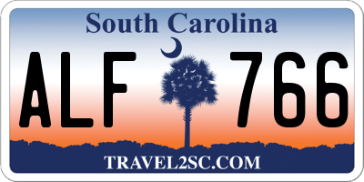 SC license plate ALF766