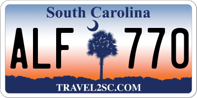 SC license plate ALF770