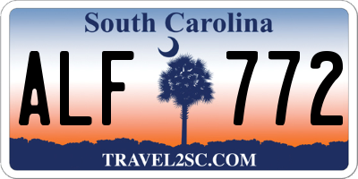 SC license plate ALF772