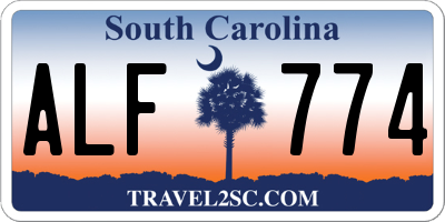 SC license plate ALF774