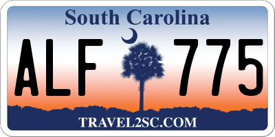 SC license plate ALF775