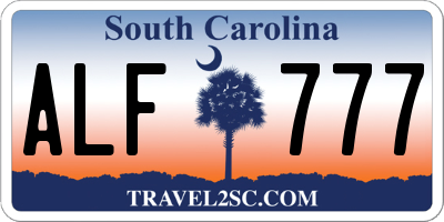 SC license plate ALF777