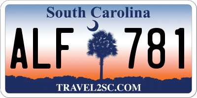 SC license plate ALF781