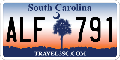 SC license plate ALF791