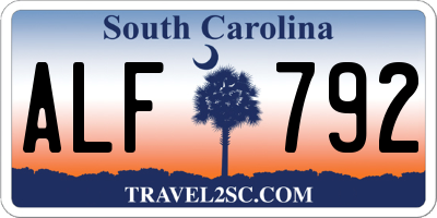 SC license plate ALF792