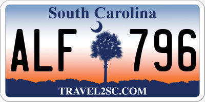 SC license plate ALF796