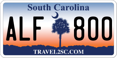 SC license plate ALF800