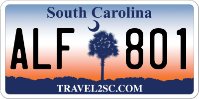 SC license plate ALF801