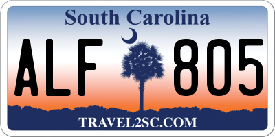 SC license plate ALF805
