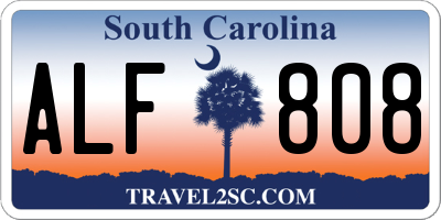 SC license plate ALF808