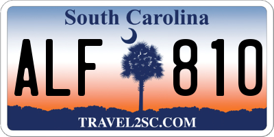 SC license plate ALF810