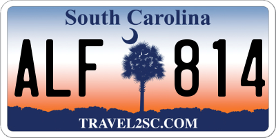 SC license plate ALF814