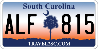 SC license plate ALF815